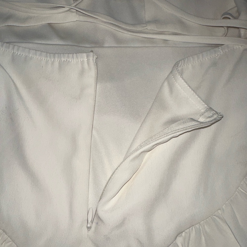 White Ruffled Mini Dress - Picture 12 of 13